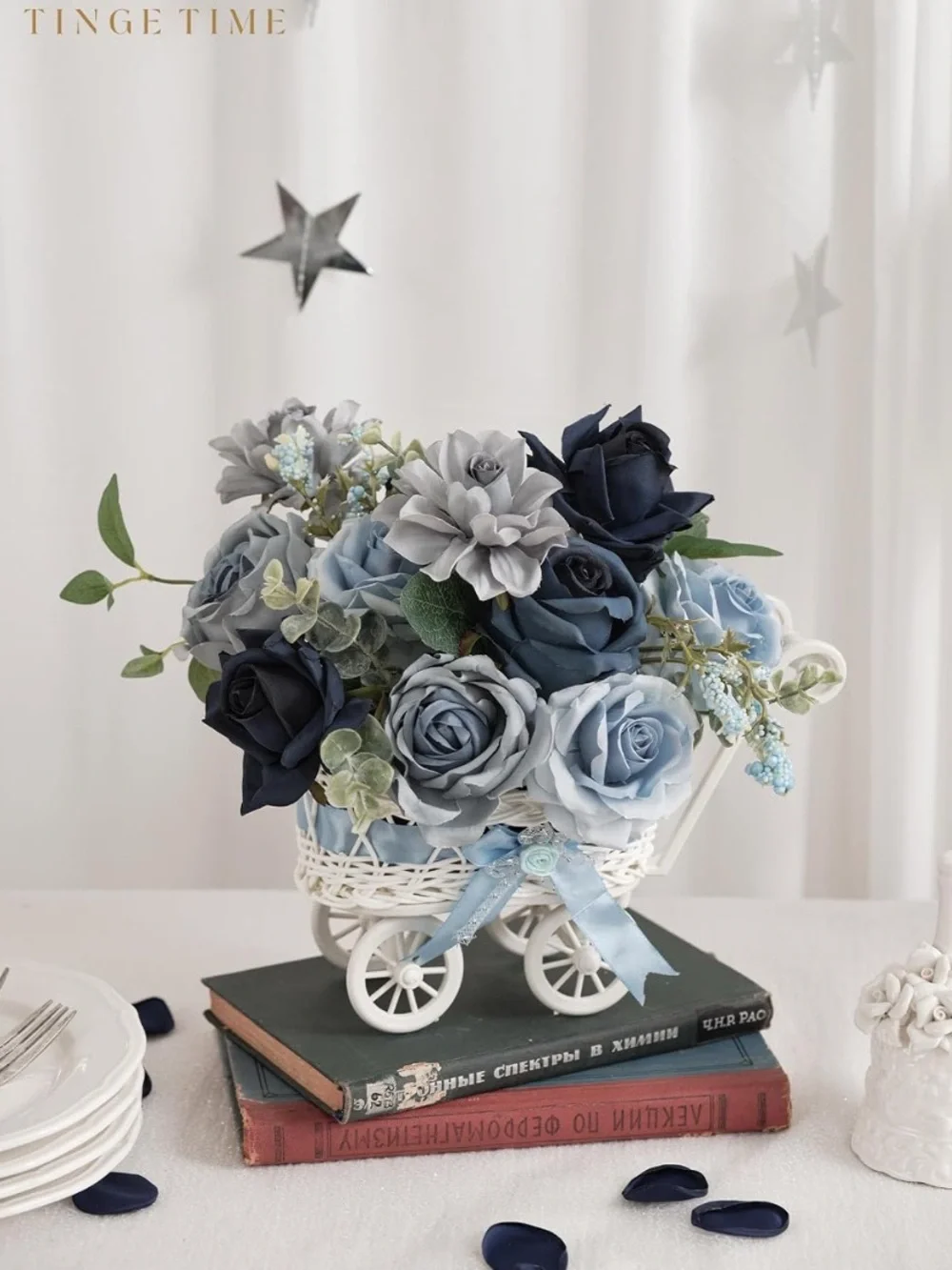 TINGE TIME Artificial Flowers (dusty blue)